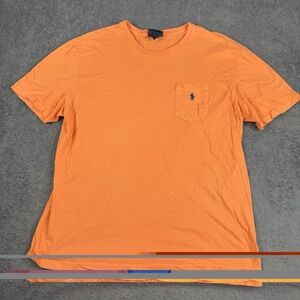 Ralph Lauren Polo pocket T shirt Orange Large Cotton Preppy